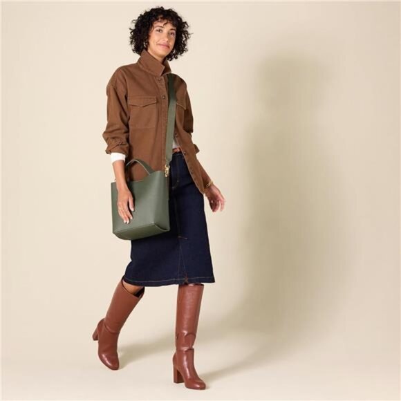 Womens Soft Bucket Bag Tote Faux Leather Crossbody Shoulder Minimalist Purse - Picture 4 of 6